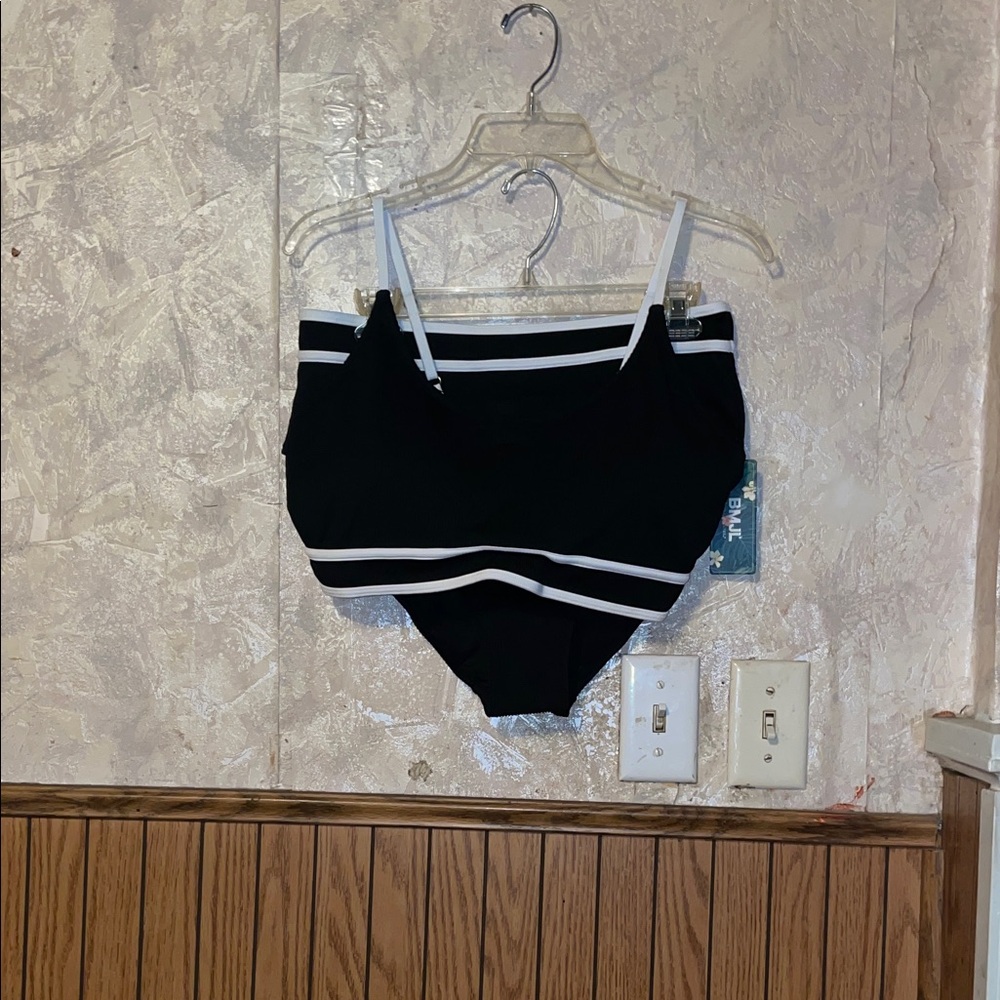 Black and White Striped  BMJL Bikini set (XL)(nwt)